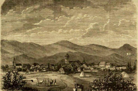 1864 älteste Ansichtskarte v. Zurndorf (man beachte den Hintergrund!1864